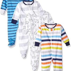 Onesies Brand Baby Boys' 4-Pack Sleep 'N Play Footies