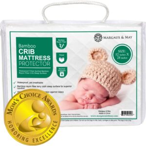 Margaux & May Crib Mattress Protector 100% Waterproof Baby Crib Mattress Protector Pad, Highly Absorbent Quilted Cover, Oeko-TEX? Certified, Noiseless, Fitted 28" x 52" Standard Crib Fit