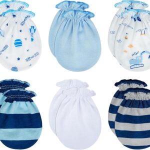 Baby Mittens Newborn No Scratch Gloves, Organic Cotton Infant Mittens for Baby Boy & Girl, 0-6 Months