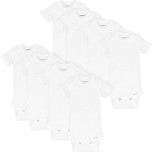 Gerber Unisex-Baby 8-pack Short Sleeve Onesies Bodysuits Newborn
