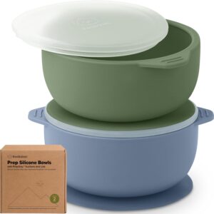 KeaBabies 2-Pack Baby Bowls with Suctions, Lids