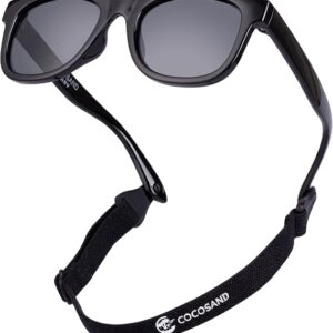 Flexible Baby Sunglasses with Strap Polarized UV Protection for Toddler Infant Newborn Boy Girl Age 0-24 Months