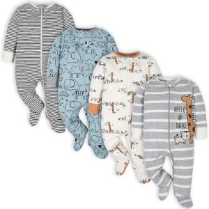 Gerber baby-boys 4 Pack Sleep 'N Play Footie